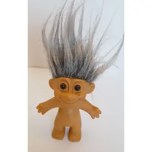 Rare Russ Gray Haired Troll Doll 4.5 Inches Tall
