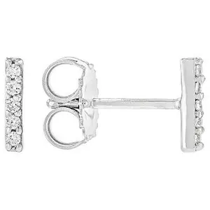 JTV White Lab-Grown Diamond H SI Rhodium Over Sterling Silver Stud Earrings 0.10ctw
