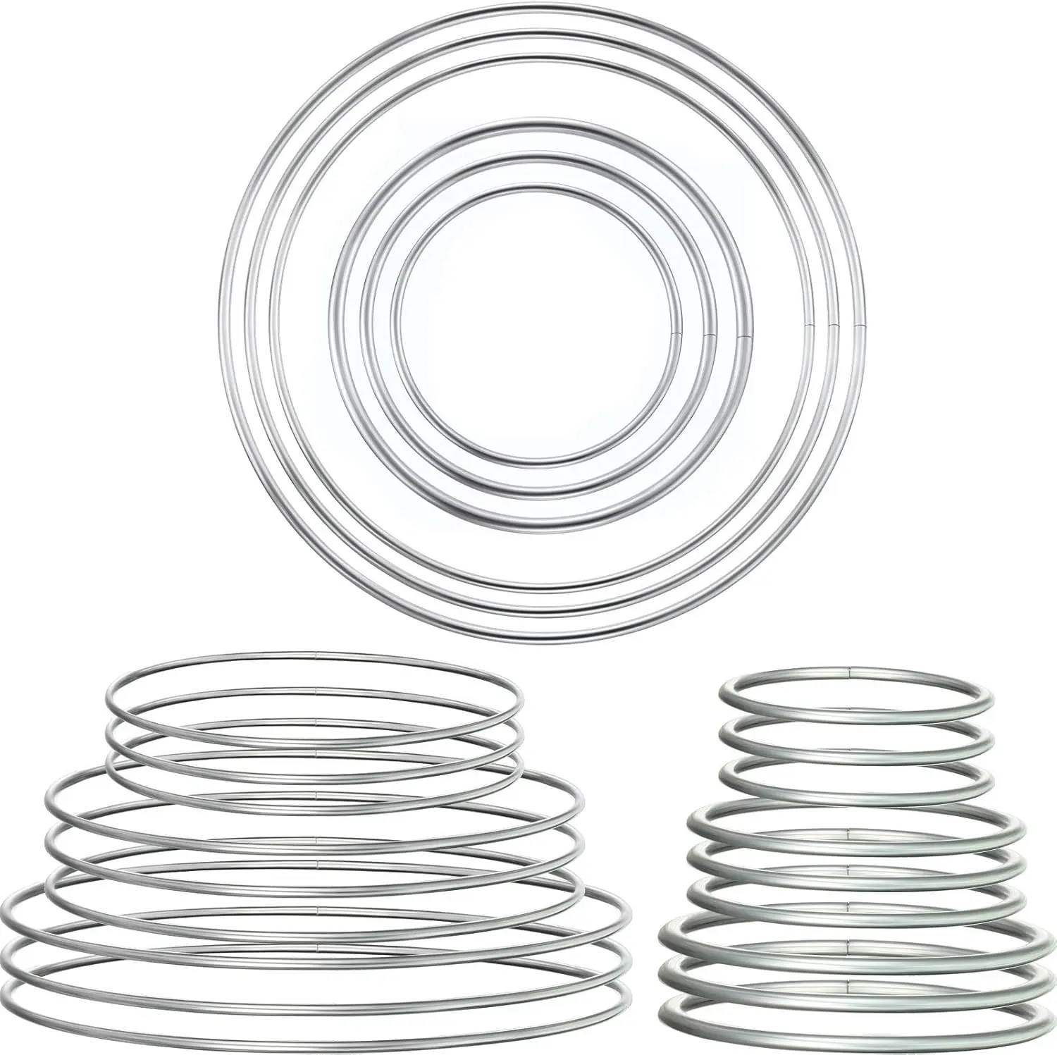 24Pcs Multi-Size Silver Steel Circle Metal Hoops - 1.2 Inch Smooth Finish Macrame Floral Rings for Wedding Wreath, Macrame DIY Projects, Decor, Ornaments, Gift, Christmas (Home Improvement, Building Supplies, Wallpaper & Wall Trim)