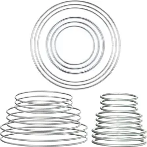 24Pcs Circle Metal Craft Hoops Dream Catcher Rings Steel Macrame Rings Floral Hoops for Making Wedding Wreath, Dream-Catchers, Macrame DIY Projects, in 6 Different Sizes(Silver) - Home Improvement.