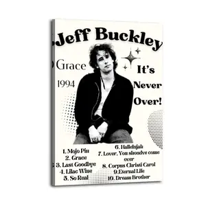 Jeff Buckley Great Wall Art, Canvas Poster, Cute And Vibrant Poster for Bedroom, Dorm, A Perfect Gift Idea for New Year Home Decor