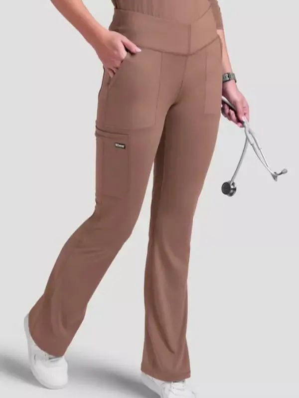 Grey's Anatomy by Barco Knit STRETCH Swift Women's 5-Pocket Flare Leg Cargo Scrub Pants