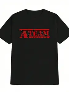 % Comfortable Cotton Back To School ClothesMen's Casual Graphic-Shirt - A-Bold Red Letter Print On Black, Round Neck Short Sleeve Summer Top, Washable Regular Fit Tee Casual Attire, Him, Comfortable Fit Shirthalloween Costumes Rave Outfits Unisex Clothing