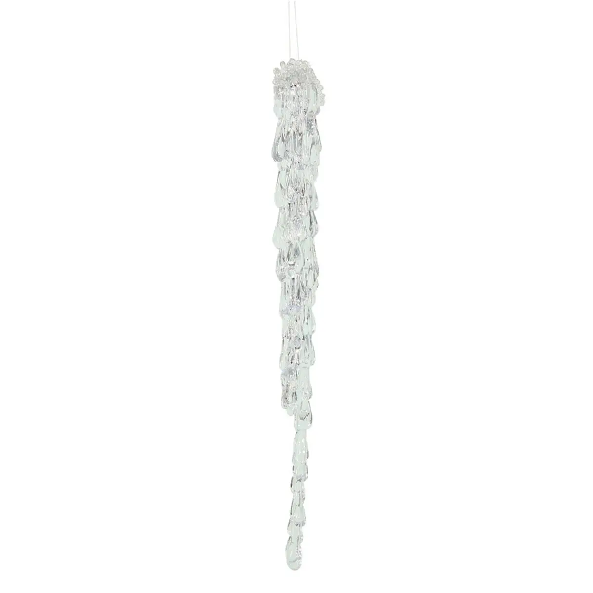 212 MAIN 12 in. Clear Acrylic Icicle Christmas Decoration Ornament - 6 per Box, Six-Pack