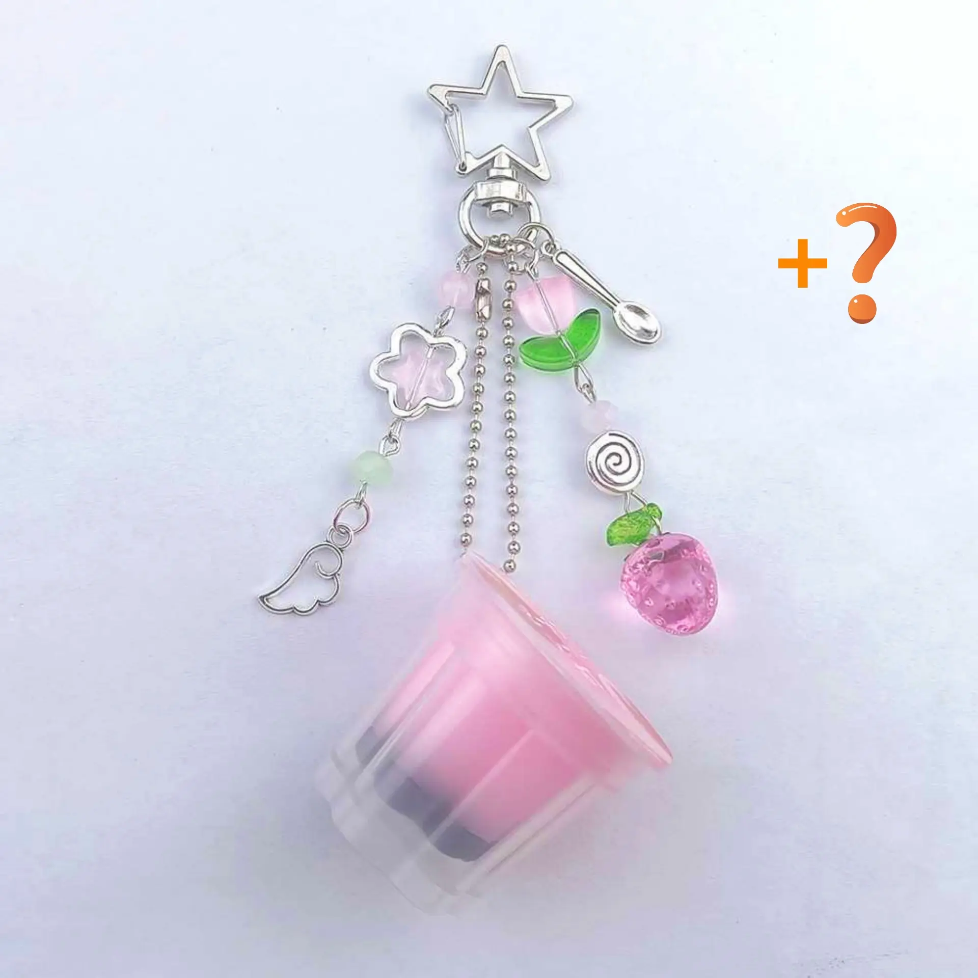 Japanese Pudding Keychain Y2K Heisei Retro Aesthetic Beaded Resin Alloy Charm Super Lightweight Kawaii Accessory with Cute Pastel Colors and Playful Beaded Accents