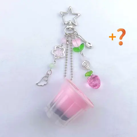 Women's Japanese Pudding Keychain - 4.5cm Resin Body Resin-Alloy Beaded Charm, Y2K Heisei Retro Aesthetic, Light to Carry, Kawaii Pastel Vibe, Whimsical Gifts, Cutecore Stuff, Auspicious Bonus, Gift-Ready Fashion Accessory