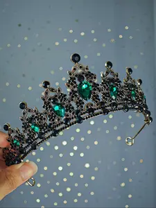Elegant Alloy Crown, Crown Design, Fashionable Bridal Headwear for Wedding Party, Perfect for Wedding and Party, Fashionable Hair Accessories for Women, Tiaras