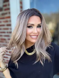 AISOM Tori Brown Sugar Soft Wave 13x4 Free Part Lace Front Wig with Scandinavian Hairline Heat Friendly Short Wig 16 Inches for Daily Use