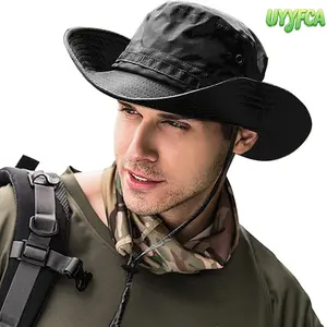 Men Women UPF 50+ Wide Brim Boonie Hat, Breathable Mesh Bucket Sun Hat with Chin Strap, Foldable UV Protection Safari Hat for Fishing, Hiking, Beach, Camping and Outdoor Activities Fishing hat beach outfits Sun hat beach hat summervibes
