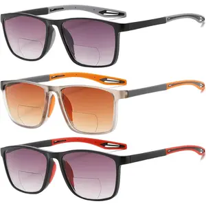 Bifocal Sunglasses For Men Sporty TR90 Reading Sunglasses 3 Pack UV400 Sun Readers Glasses Outdoor Reader Lightweight