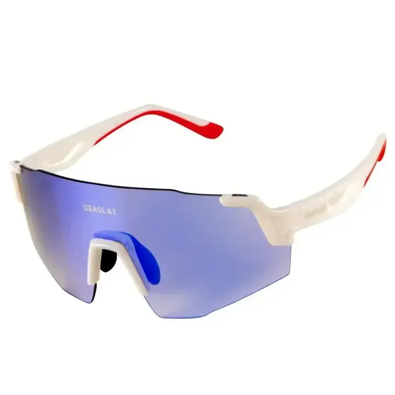 Motorcycle Protective Glasses - Black-Red Frame, Photochromic Iridescent Red Lenses, Windproof, Lightweight and Comfortable, Eye Protection, Colorful Visual Experience for Outdoor Riding