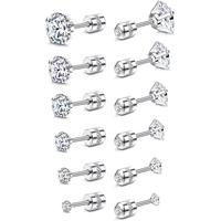 I.6Pairs Screw back stud earrings