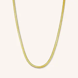 18K Gold Filled Herringbone Chain Necklace