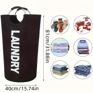 Family-Size 90L Laundry Hamper with Sturdy Aluminum Handle, Collapsible Water-Resistant Basket for Heavy Weekly Loads, Foldable Large-Capacity Clothes Bin That Stands Up to Daily Use, Portable Storage Organizer for Busy Households, Laundry Room & Mudroom