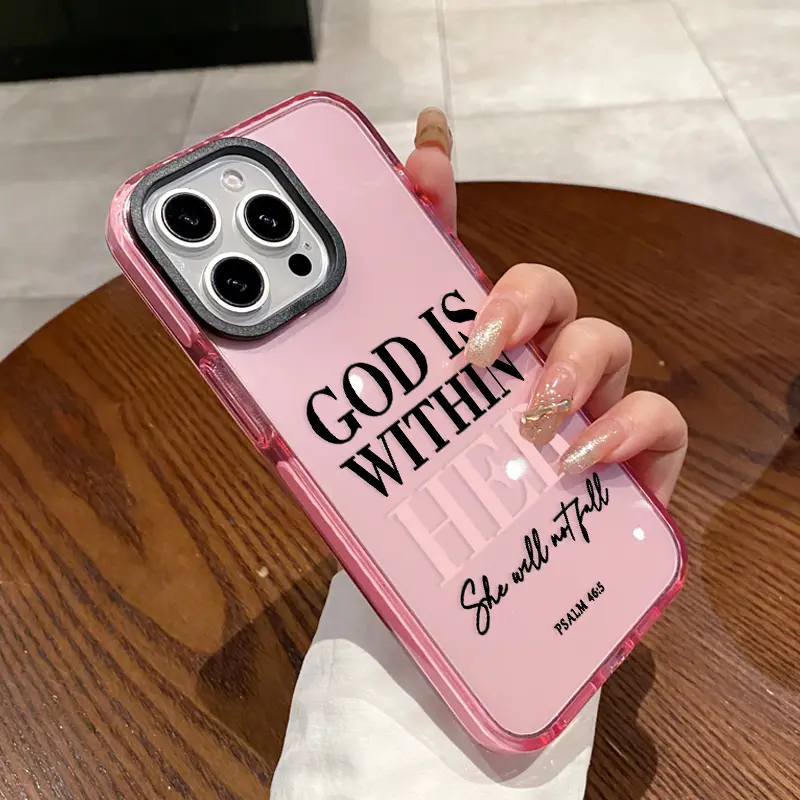 Transparent Soft Silicone Phone Case Accessories for iPhone 17, 16 Plus, 15 Pro Max, 14, 13, 12, 11, Air - Non-Yellowing, Shockproof, "God is within her" Pattern Cover