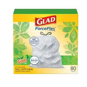 Glad ForceFlex Tall Kitchen Drawstring Trash Bags, 13 Gal, Gain Original, 80 Ct (Package May Vary) kitchen trash bags california