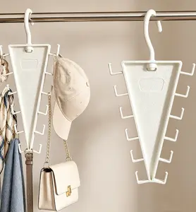 V Shaped Double-Sided Closet Organizer Hanger, 360° Rotating V Double-Sided Closet Organizer Hanger with 12 Anti-Slip Hooks, Plastic Space Saving Hangers for Tank Tops, Bras, Scarves