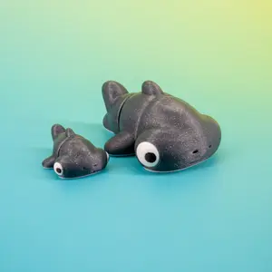 Flexi Hammerhead Shark Fidget Figurine Pocket Pal - Cute Googly-Eyed Ocean Buddy for Stress Relief Sensory Play and Anxiety Relief Modern Design 3D Printed Mini Figure small statue