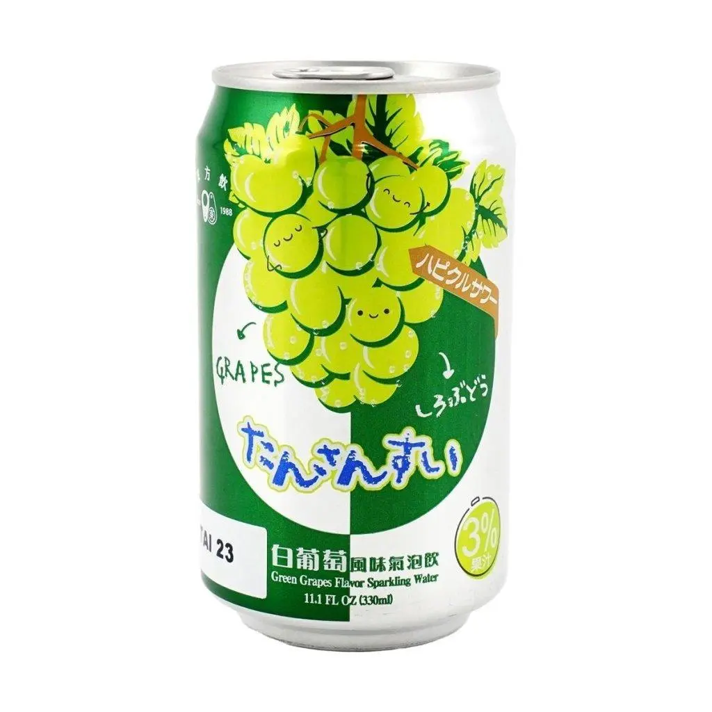 DONGFANGYIN Green Grape Flavor Fruity Sparkling Beverage - Clean, Casual, Ambient 330ml Standard Size Drink for Adults
