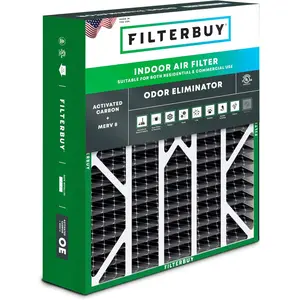 Filterbuy 20x25x6 Air Filter (1-Pack), Pleated MERV 8 Odor Eliminator HVAC AC Furnace Air Filters for Aprilaire Space-Gard 201 / 2200 / 2250 & Lennox