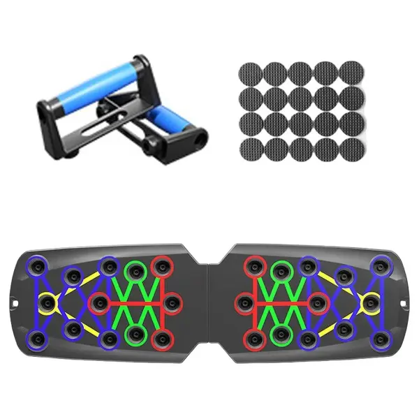 22/28/30 Hole Push Up Board Fitness Kit Foldable Workout Equipment With Resistance Band Push Up Bars For Home Gym Strength Training