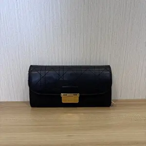 Pre-owned Dior Cannage Long Wallet