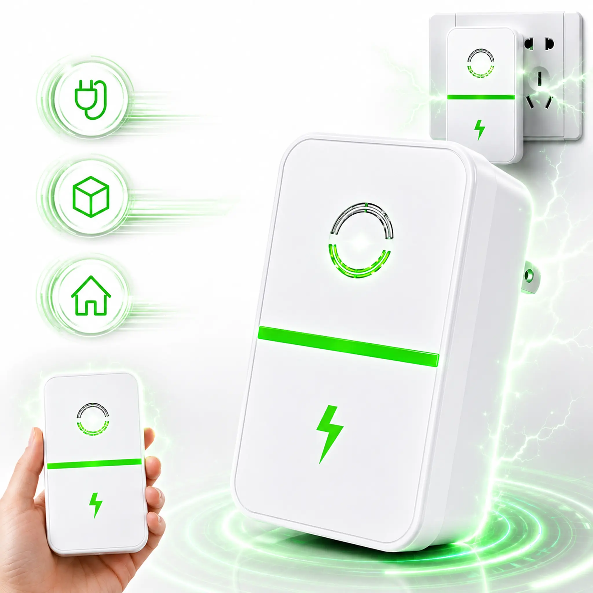 2026 Updated Plug-In Power Box / US Plug 90-250V AC Wall Socket Accessory / Indoor Electrical Adapter for Home & Office / Compact Plug-In Design