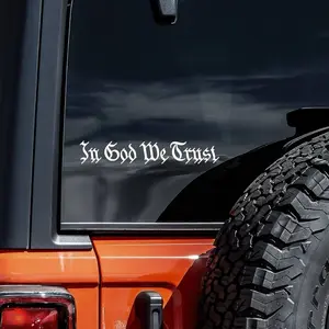 In God We Trust Car Decal – Christian Vinyl Sticker for Trucks & Cars – Weatherproof White Faith Sticker (5.5”)