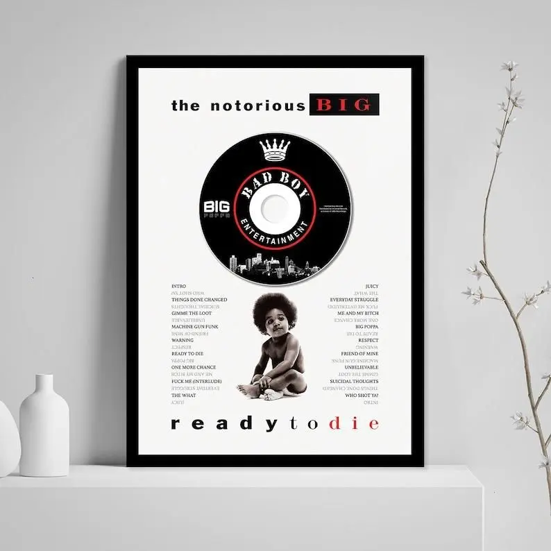 The Notorious B.I.G 'Ready to Die' Hip-Hop Graphic Paper Wall Art Print - No Frame, Up to 65% Off, Free Shipping - 4th of july, father's day, juneteenth, carnival Wall Decor Home Supplies Posters & Prints, Canada Day