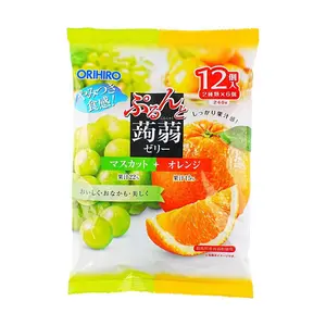 ORIHIRO Low Calorie High Fiber Konjac Jelly Green Grape Orange Flavor 12 Pack 240g