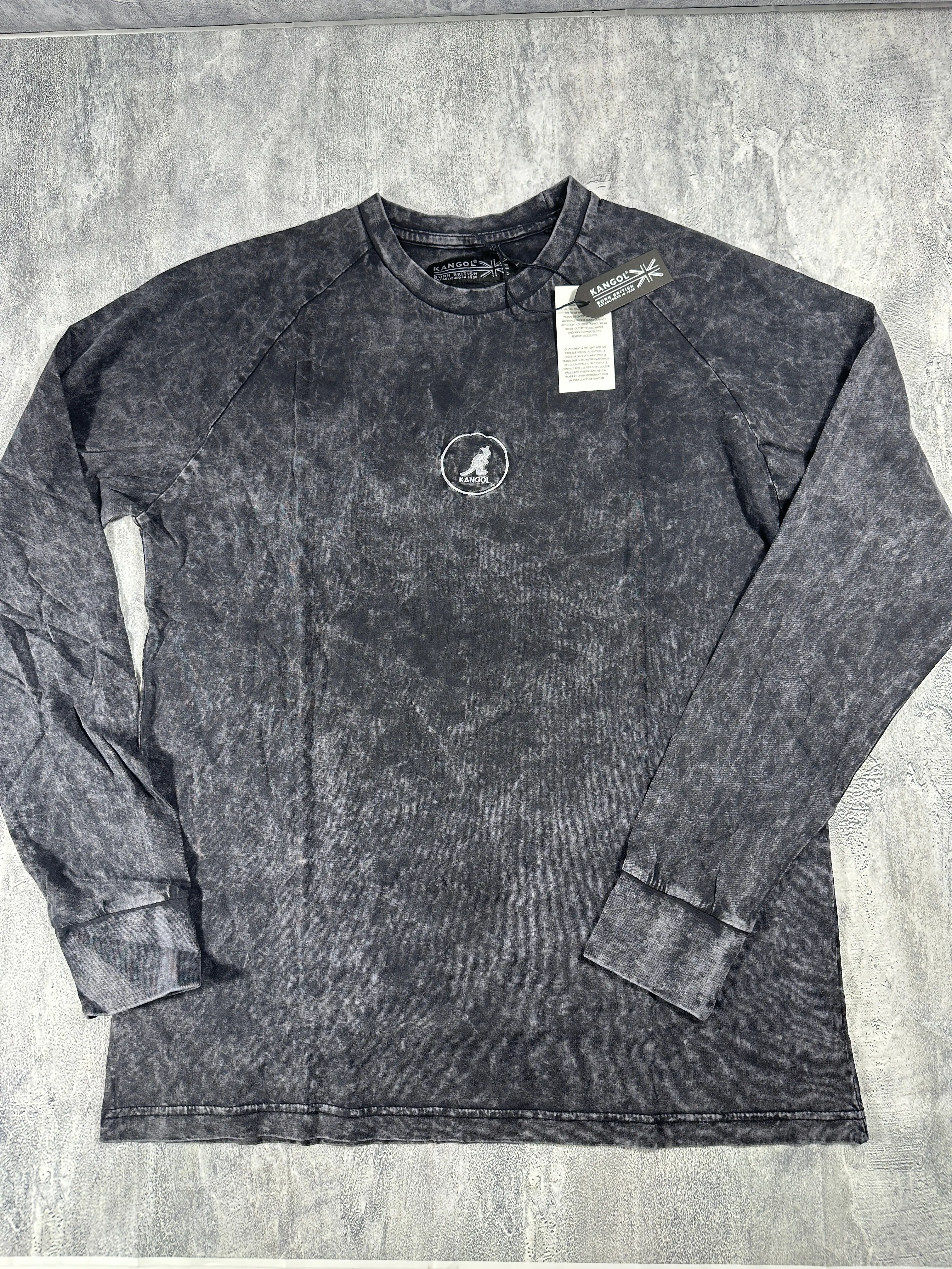 Kangol Dark Acid Wash Long Sleeve Shirt