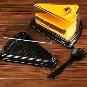 Transparent Triangle Cake Slice Trays, 10/20/50/100pcs, with Clear Lid, Perfect for Birthday Celebrations, Wedding Gifts, Baking Supplies
