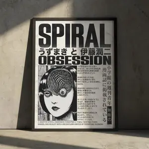 Junji Ito Poster – Uzumaki Anime Manga Horror Wall Art Print for Fans