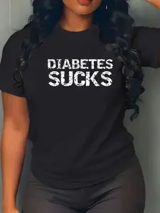 100% Cotton Funny Type 1 Diabetes Quote for Diabetic Gift Diabetes Sucks T-Shirt