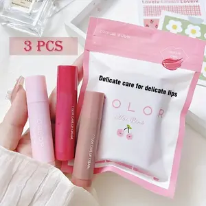 3-Piece Moisturizing Lipstick Set, Long-Lasting Hydration & Color Boost, Brighten Lip Line, Versatile Girl Lip Balm