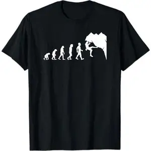 Rock Climbing T Shirt For Rock Climber Funny Evolution Tees T-Shirt
