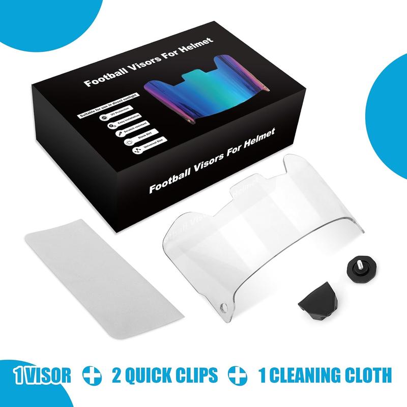 Clear football helmet visor shield antiscratch shatterproof lens for youthadult football lacrosse helmets universal fit protective face shield with quickrelease clips