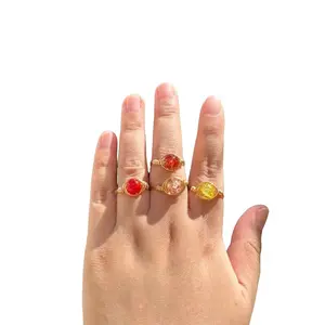 Handmade Wire Beads Ring, Fall Season Inspired Statement Piece