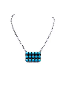 Western Turquoise Rectangle Bubble Necklace