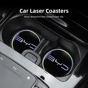 2PCS Car Water Coaster Pad Laser Water Coaster Accessories For BYD Atto 3 Yuan Plus Han Tang EV F3 E6 Dmi Song F0 Qin Pro G3 I3 Ea1 Max G6 2din