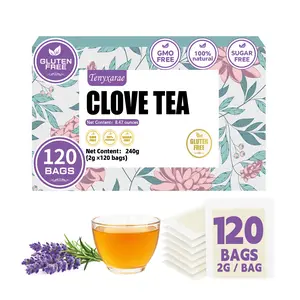 Organic Clove Tea Bags–120 Teabags (2g/Bag), Made from 100% Natural Clove Flower Buds | Supports Digestion & Antioxidant Wellness | Caffeine-Free | Sugar-Free | Gluten-Free | Vegan | Individually Wrapped Eco-Friendly Tea Bags
