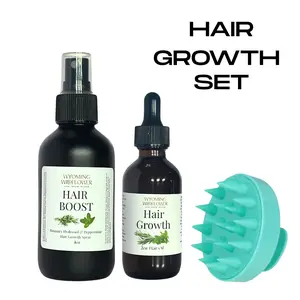 Hair Growth Set | Rosemary Hair Boost Tonic | Herbal Hair Growth Oil | Hair Scalp Massager | Hair Growth | Reduce thinning & shedding | Treats Dandruff | Scalp Health
