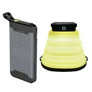 Tech2 Portable Lantern IP67 Rated for Outdoor Adventure, Built-in Solar Charger & 10k mAh Power Bank, Made in Mainland China