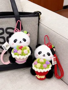 Panda Keychain Pendant Plush Toy Backpack Bag Charm, Birthday Holiday Gift for Men Women Girls, Multifunctional Car Key Chain, Keychain For Bags