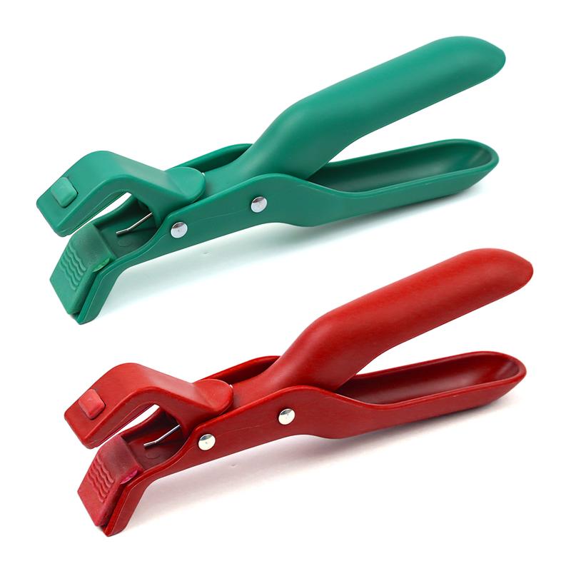 2 Counts Hot Plate Gripper, One Red One Green, Anti-Slip Grip, Easy One-Handed Operation