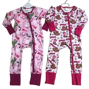 Newborn Baby Girl Western Romper Western Clothes Onesie Zip Romper Shower Gift Cowgirls