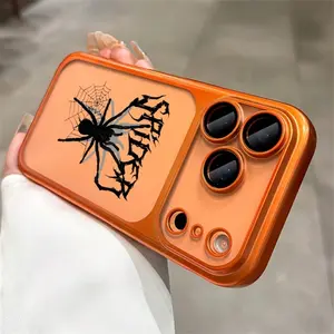 Stylish Dark Spider Pattern Phone Case with Luxury Matte Electroplated PC Finish & Full Camera Lens Protection. Compatible with iPhone 17 17 Air 17 Pro 17Pro Max 16 15 14 13 12 Series,  Ideal Gift for Christmas, New Year, Easter, Valentine’s Day, Hallowee