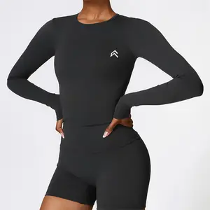 Oneractive High Quality Yoga Long Sleeve Top High Elasticity Compression Fitness Shirt Trendy Sports Activewear for Workout Yoga Running