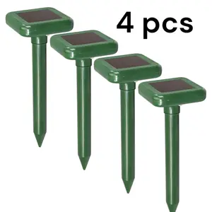 4pcs Ultrasonic Pest Repeller Solar Power Repellent Mole Repeller Outdoor