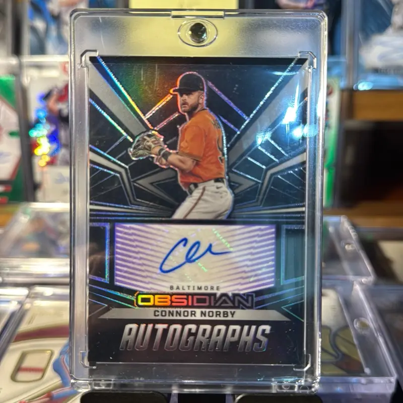 Obsidian Connor Norby Autographs - Baltimore Orioles Baseball Card with Blue Signature